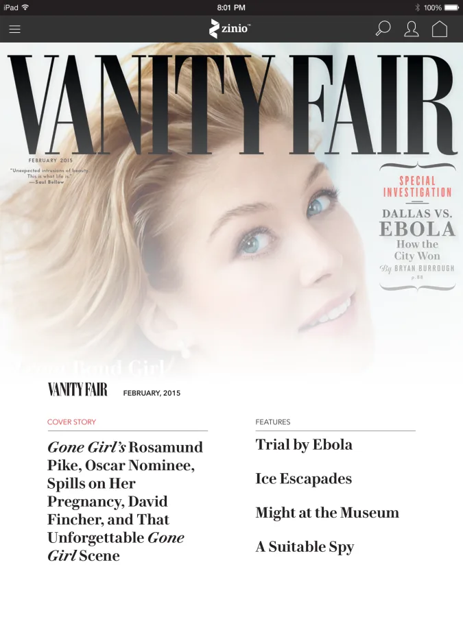 Issue cover with table of contents